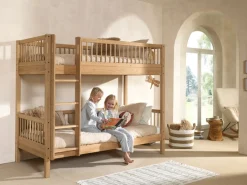 Vipack Etagenbett »Eiche massiv, Made in Europe, langlebige Qualität« B/H/T ca. 208x176x98cm, Schublade+unterer Rausfallschutz optional,2 Lattenroste, wahlweise mit oder ohne Bettschublade und Absturzschutz