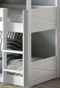 Vipack Etagenbett Made in Europe,mit 3 LF á 90x200 cm und Rollrost, stabil gebaut, Kiefer massiv weiß