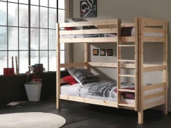 Vipack Etagenbett »Pino, inkl. Rolllattenrost, Leiter und Absturzschutz« B/H/T ca. 210x182x105cm, massiv Kiefer verschiedene Farben,wahlweise ohne Schublade, mit 1 großen, 2 kleinen Bettschubladen