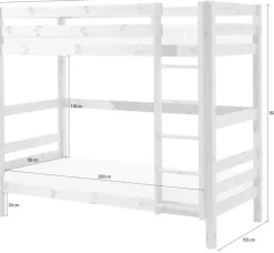 Vipack Etagenbett »Pino, inkl. Rolllattenrost, Leiter und Absturzschutz« B/H/T ca. 210x182x105cm, massiv Kiefer verschiedene Farben,wahlweise ohne Schublade, mit 1 großen, 2 kleinen Bettschubladen
