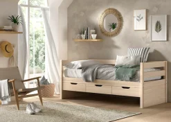 Vipack Funktionsbett »Margrit, mit 3 Schubladen, zeitloses Design universell einsetzbar« Liegefläche 90 x 200 cm, inkl. Rolllattenrost und seitlichem Umbau,stabiles Massivholzbett, wahlweise in 2 Farben erhältlich