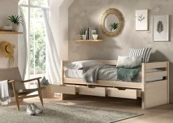 Vipack Funktionsbett »Margrit, mit 3 Schubladen, zeitloses Design universell einsetzbar« Liegefläche 90 x 200 cm, inkl. Rolllattenrost und seitlichem Umbau,stabiles Massivholzbett, wahlweise in 2 Farben erhältlich