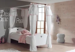 Vipack Himmelbett »Amori, Liegefläche 90/200 cm, inkl. Himmelgestänge« ohne Textilvorhang, stabil und standfest gebaut, weiß lackiert