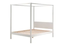 Vipack Himmelbett »Pino, Kiefer massiv weiß lackiert, Made in Europe, zeitloses Design« B/H/T ca. 208x191x148cm, inkl. Rolllattenrost, 2 Breiten zur Auswahl,wahlweise mit Textil-Himmel