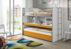 Vipack Hochbett »Bonny, mit 3 Schlafgelegenheiten, super praktisch im Kinderzimmer« B/H/T ca. 222x161x102cm, Dekor Oberfläche, in verschieden Farben,mit großer Schreibplatte, Regalfächern, viel Funktion auf kleinem Raum