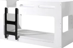 Vipack Hochbett »Luca, Liegefläche oben 90/200, moderne zeitlose Optik« B/H/T ca. 209x121x101cm, MDF weiß lackiert, Leiter schwarz,inkl. Bodenplatten für die Matratzen mit Abstand für Belüftung