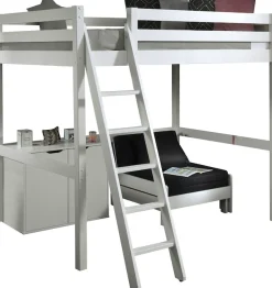 Vipack Hochbett Made in Europe,Hochbett mit 140 x 200 cm Liegefläche, inkl. Kommode und Schlafsessel