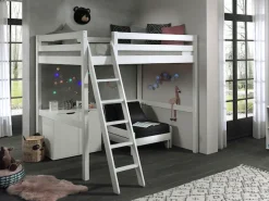 Vipack Hochbett Made in Europe,Hochbett mit 140 x 200 cm Liegefläche, inkl. Kommode und Schlafsessel