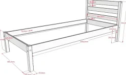 Vipack Hochbett »mit 2 Liegeflächen 90/200 Made in Europe, Kiefer massiv weiß lackiert« (B/H/T ca.209x190x211cm) Leiter schräg angestellt, stabil gebaut,Raum unter dem Bett kann genutzt werden, Einzelbett separt stellbar