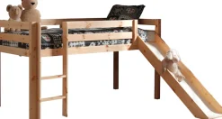 Vipack Hochbett »Pino, inkl. Rolllattenrost, Leiter, Rutsche und Absturzschutz« B/H/T ca. 210x114x218cm, Kiefer massiv, stabil und standfest,in verschiedenen Farben erhältlich