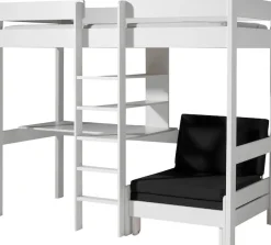 Vipack Hochbett »Pino, Kiefer massiv, viel Funktion auf kleinem Raum, Made in Europe« B/H/T ca. 208x175x105/206cm, inkl. Schlafsessel, Schreibtisch, Regal,inkl. Rolllattenrost, Absturzschutz oben, 2 Farben zur Auswahl