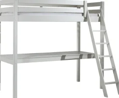 Vipack Hochbett »Pino, Kiefer massiv, sehr standfest, Made in Europe, mit Sessel« B/H/T ca. 209x190x215cm, mit großer Schreibplatte und Leiter,inkl. Rolllattenrost, Absturzschutz, 2 Breiten zur Auswahl