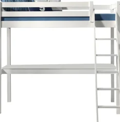 Vipack Hochbett »Pino, Kiefer massiv, sehr standfest, Made in Europe, mit Sessel« B/H/T ca. 209x190x215cm, mit großer Schreibplatte und Leiter,inkl. Rolllattenrost, Absturzschutz, 2 Breiten zur Auswahl