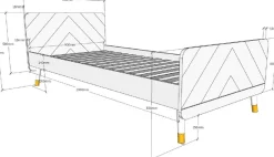 Vipack Jugendbett »Billy, Einzelbett 90/200, inkl. Rolllattenrost, modernes Design« B/H/T ca. 203,6x73,5x95cm, Profil-Optik in Kopf- und Fußteil,universell einsetzbar, verschiedene Farben zur Wahl
