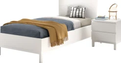 Vipack Jugendzimmer-Set »Artikel-Set best. aus Einzelbett 90/200, Nachtkonsole mit 2 Schubladen« 2 Stk. tlg. in gradlinigem Design, pflegeleichte lackierte Oberfläche in Weiß