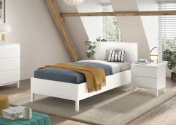 Vipack Jugendzimmer-Set »Artikel-Set best. aus Einzelbett 90/200, Nachtkonsole mit 2 Schubladen« 2 Stk. tlg. in gradlinigem Design, pflegeleichte lackierte Oberfläche in Weiß