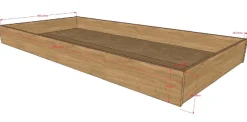 Vipack Jugendzimmer-Set »SAM - Bett und Bettschublade, gradliniges Design in wohnlichem Dekor« Bettschublade auf Rollen auch als Stauraum nutzbar, 2 tlg. tlg. die Oberfläche ist pflegeleicht, in der Ausführung Eiche Dekor