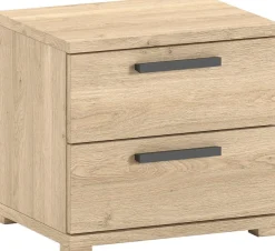 Vipack Jugendzimmer-Set »SAM - Bett, Nachtkonsole, Kleiderschrank 3-trg., gradliniges Design« Schubladen auf Metallauszug, Kleiderschrank 3-trg. mit viel Stauraum, 3 tlg. tlg.