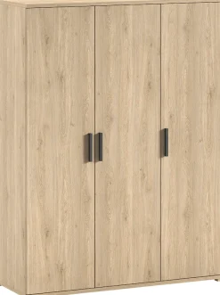 Vipack Jugendzimmer-Set »SAM - Bett, Nachtkonsole, Kleiderschrank 3-trg., gradliniges Design« Schubladen auf Metallauszug, Kleiderschrank 3-trg. mit viel Stauraum, 3 tlg. tlg.