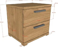 Vipack Jugendzimmer-Set »SAM - Bett, Nachtkonsole, Kleiderschrank 3-trg., gradliniges Design« Schubladen auf Metallauszug, Kleiderschrank 3-trg. mit viel Stauraum, 3 tlg. tlg.