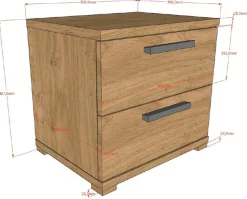 Vipack Jugendzimmer-Set »SAM - Bett und Nachtkonsole, gradliniges Design in wohnlichem Dekor« Schubladen auf Metallauszug bieten Stauraum am Bett, 2 tlg. tlg. die Oberfläche ist pflegeleicht, in der Ausführung Eiche Dekor