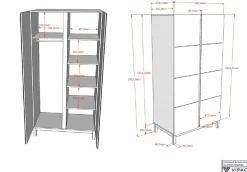 Vipack Jugendzimmer-Set »Set best. aus Einzelbett 90/200, Nachtkonsole, Kleiderschrank 2-trg.« 3 Stk. tlg. in gradlinigem Design, pflegeleichte lackierte Oberfläche in Weiß