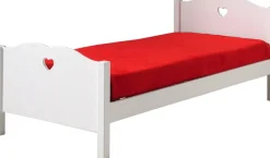 Vipack Kinderbett »Amori, mit nostalgischer Herz-Optik, geschwunges Kopf- und Fußteil« B/H/T ca. 212x80x96cm, Weiß lackiert mit Herz-Ausschnitt,Metallwinkel als Rahmenauflage, nur für festen Lattenrost geeignet