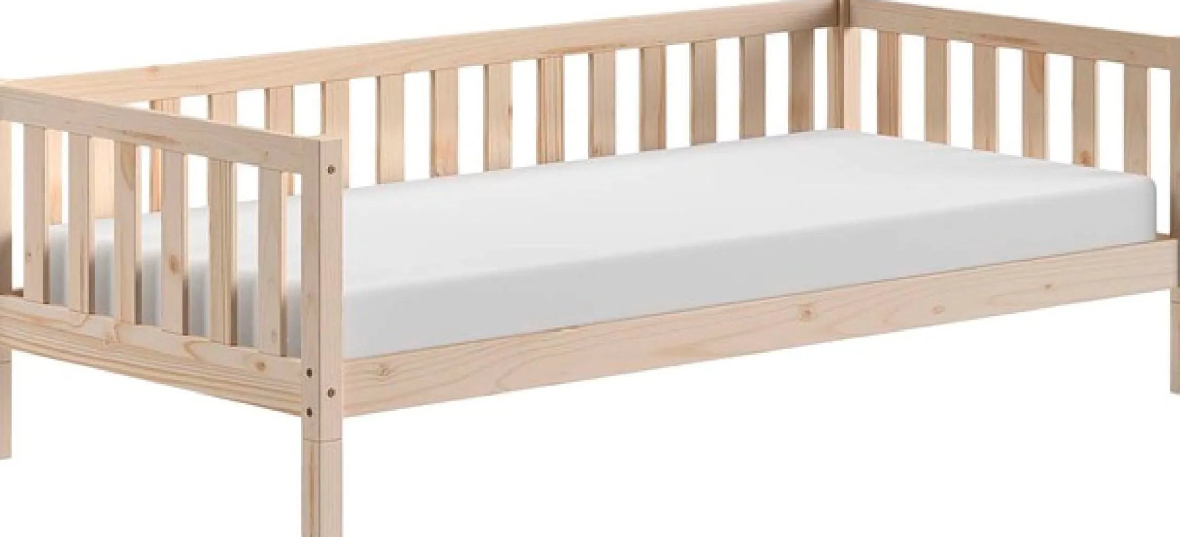 Vipack Kinderbett »Dallas, Massivholzbett, umbaubar vom Boden- zum Daybett« inkl. Rolllattenrost und Sprossenumrandung, 90 oder 140x200 cm breit,stabil und standfest gebaut, wahlweise Kiefer massiv natur oder weiß
