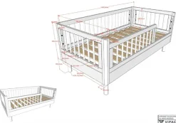 Vipack Kinderbett »Forrest Juniorbett 70/140 cm, mit Sprossen, Buche massiv« B/H/T ca.: 144x60x74 cm, mit Lattenrost, weiß lackiert,vorne mit Absturzschutz u. niedriger Betteinstieg