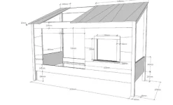 Vipack Kinderbett »Hausbett, aus MDF und Massivholz weiß lackiert, inkl. Fenster vorne« B/H/T ca. 214x158,5x105cm, seitl. und hinten offen,wahlweise mit oder ohne Bettschublade auf Rollen