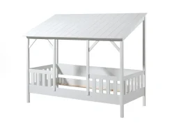 Vipack Kinderbett »Hausbett, aus MDF und Massivholz, Dach schwarz oder weiß« B/H/T ca. 214,2x174x105,3cm, inkl. umlaufende Umrandung,wahlweise mit oder ohne Bettschublade auf Rollen