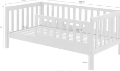 Vipack Kinderbett »Junior, Kiefermassiv mit umlaufenden Sprossengitter und Rolllattenrost« B/H/T ca. 148x60x76cm, mit niedrigem Betteinstieg,wahlweise in 2 Farben, mit oder ohne Schublade