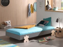 Vipack Kinderbett »Modulo, stapelbares Einzelbett, inkl. Rolllattenrost, 2 Farben« B/H/T ca. 203,6x93,8x48cm, Fuß Puzzle massiv, Bettseiten MDF lackiert,Liegefläche 90/200 cm, einzeln oder als 2-er Set erhältlich