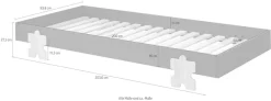 Vipack Kinderbett »Modulo, stapelbares Einzelbett, inkl. Rolllattenrost, 2 Farben« B/H/T ca. 203,6x93,8x48cm, Fuß Puzzle massiv, Bettseiten MDF lackiert,Liegefläche 90/200 cm, einzeln oder als 2-er Set erhältlich