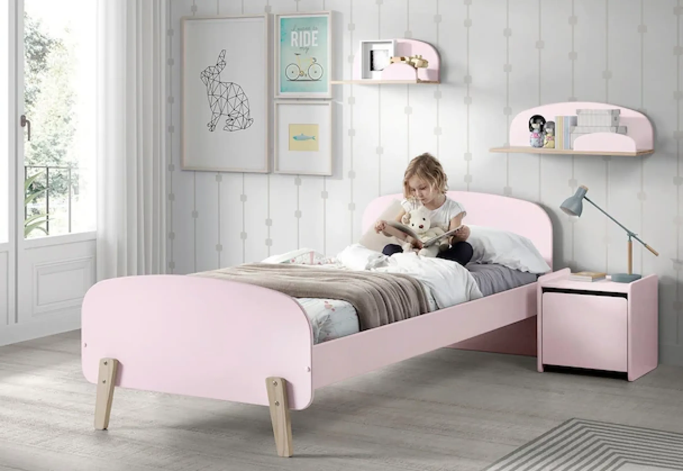 Vipack Kinderregal »Kiddy, Ablage Kiefer massiv, zum hängen« B/H/T ca. 45x21x25cm, universell einsetzbar, verschiedene Farben,Wandregal MDF Komponenten lackiert, wahlweise 45cm oder 65cm breit