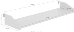 Vipack Kinderregal »Pino, mit 2 Metallhaken, zum Anhängen am Bett« B/H/T ca. 79,2x9,3x21,2cm, Kiefer massiv, universell einsetzbar,eine praktische Ergänzung zum Bett, 3 Farben