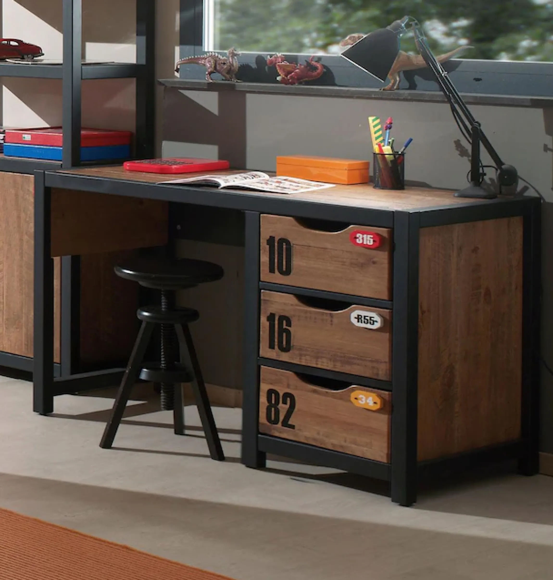 Vipack Kinderschreibtisch »Alex« Made in Europe,Jugendschreibtisch, Schreibtisch im industrial Design