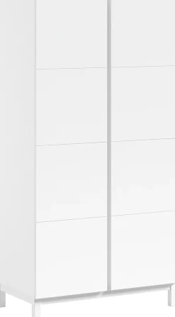 Vipack Kleiderschrank »in modernem Design, Türen mit Profilfräsung, pflegeleichter Oberfläche« mit 2 Drehtüren inkl. Soft-Close, Wäschefächer, Ausf. weiß lackiert