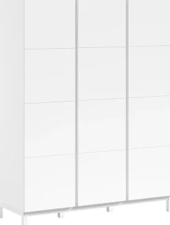 Vipack Kleiderschrank »in modernem Design, Türen mit Profilfräsung, pflegeleichter Oberfläche« mit 3 Drehtüren inkl. Soft-Close, Wäschwfächer, Ausf. weiß lackiert