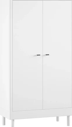 Vipack Kleiderschrank »mit viel Stauraum, Facheinteilung, hochwertig und stabil gebaut« B/H/T ca. 100x190x55cm,Türen mit Soft-Close, Buche massiv weiß lackiert