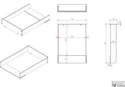 Vipack Kommode »Amori mit 3 geräumigen Schubladen, hier haben Sie alles griffbereit« 2 Stk. tlg. inkl. Wickelaufsatz aus massiver Kiefer, Kommode aus MDF weiß lackiert