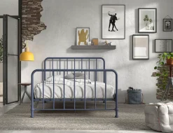 Vipack Metallbett »Bronxx, standfest gebaut, gradlinige Optik in zeitlosem Design« in 2 Größen und verschiedenen Farben erhältlich,inkl. Lattenrost, Mittelsteg und Fußstütze unter der Liegefläche