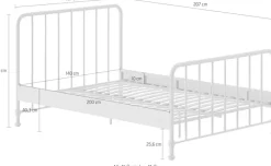 Vipack Metallbett »Bronxx, standfest gebaut, gradlinige Optik in zeitlosem Design« in 2 Größen und verschiedenen Farben erhältlich,inkl. Lattenrost, Mittelsteg und Fußstütze unter der Liegefläche