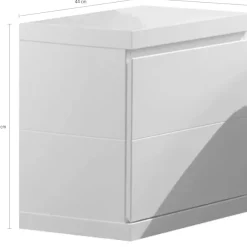 Vipack Nachtschrank Made in Europe,Nachtkonsole in gradlinigem Design, mit 1 Tür, Ausf. Weiß lackiert