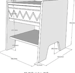 Vipack Nachtschrank Made in Europe,Nachtkonsole mit Schublade und offenem Fach, rechts/links stellbar