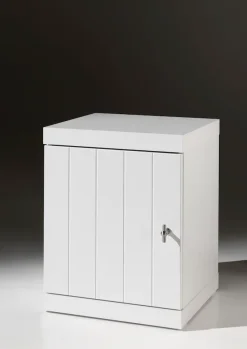 Vipack Nachtschrank Made in Europe,Nachtkonsole rechts oder links anstellbar, mit 1 Drehtür, Ausf. Weiß