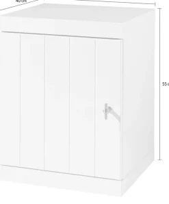 Vipack Nachtschrank Made in Europe,Nachtkonsole rechts oder links anstellbar, mit 1 Drehtür, Ausf. Weiß
