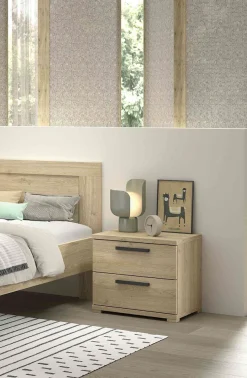 Vipack Nachtschrank »SAM mit 2 geräumigen Schubladen, universell einsetzbar« (B/H/T ca. 50x46,7x39 cm) Schubladen mit Soft-Close,Pflegeleichte Oberfläche in Eiche Dekor
