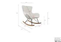 Vipack Schaukelsessel »Rocky, super bequemer Schaukelstuhl, runde zeitlose Formgebung« B/H/T ca. 76x101x110cm, Massivholz Kufen mit Bodenschutz,Sitzschale mit flauschigem Bouclè Stoff gepolstert, wahlweise 2 Farben