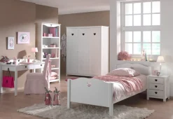 Vipack Schreibtisch »Amori, mit nostalgischer Herz-Optik, 2 Schubladen« B/H/T ca. 130x70/84x60cm, weiß lackiert mit Herz-Ausschnitten,große Schreibplatte, darunter 2 Schubladen für Schreibutensilien